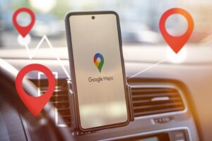 Zielony listek w Mapach Google